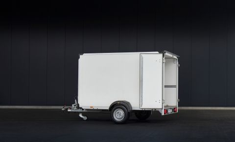 Garderobenmobil Mietfahrzeug G8 Garderoben-Anhänger Außenansicht