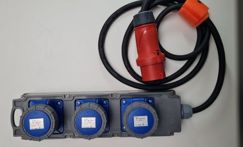 Stromverteiler 3x 16A blau