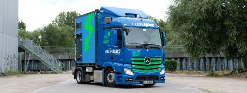 Akku-Generator Hybridsystem S7 Ecobaze-LKW Außenansicht