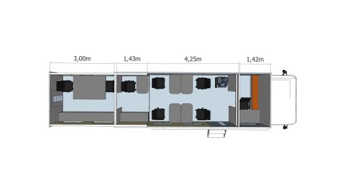 Büro-Lkw mit Slide-Out, 8-12 Arbeitsplätze