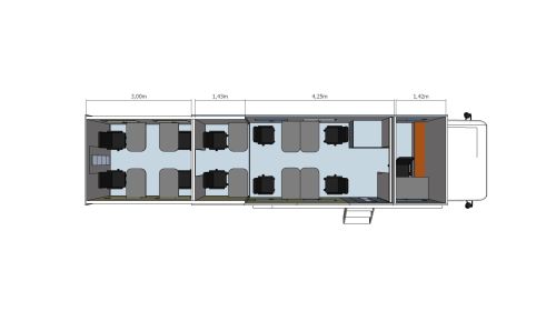 Büro-Lkw mit Slide-Out, 8-12 Arbeitsplätze