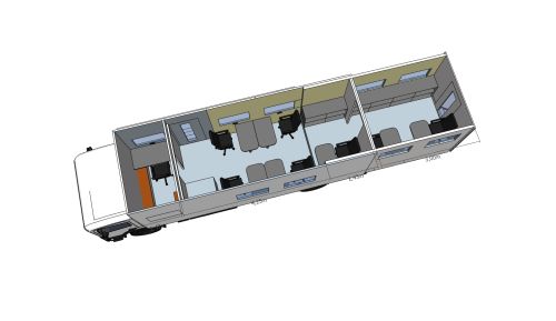 Büro-Lkw mit Slide-Out, 8-12 Arbeitsplätze