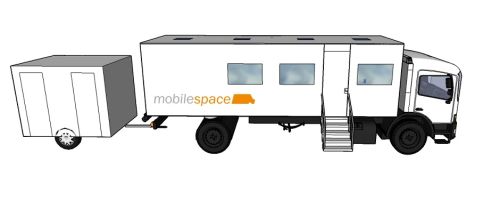 Crew-Aufenthalt, mobile Kantine, Kantinenmobil, Büromobil,Team-Aufenthaltsmobil,Aufenthaltsmobil,Mannschaftswagen