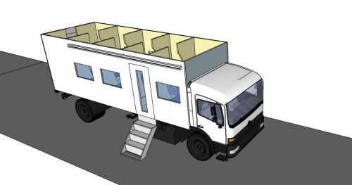 Crew-Aufenthalt, mobile Kantine, Kantinenmobil, Büromobil,Team-Aufenthaltsmobil,Aufenthaltsmobil,Mannschaftswagen